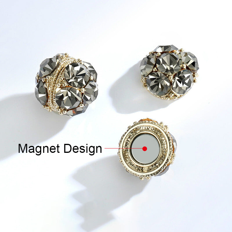 1 Pair Men Women Non Pierced Magnetic Earrings Round Crystal Ear Stud  Jewelry | eBay