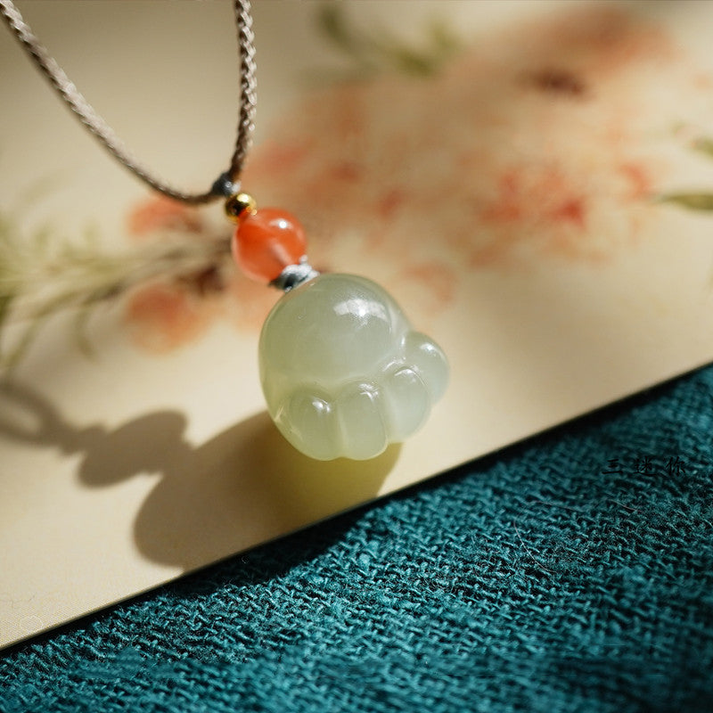 Jade sale cat pendant